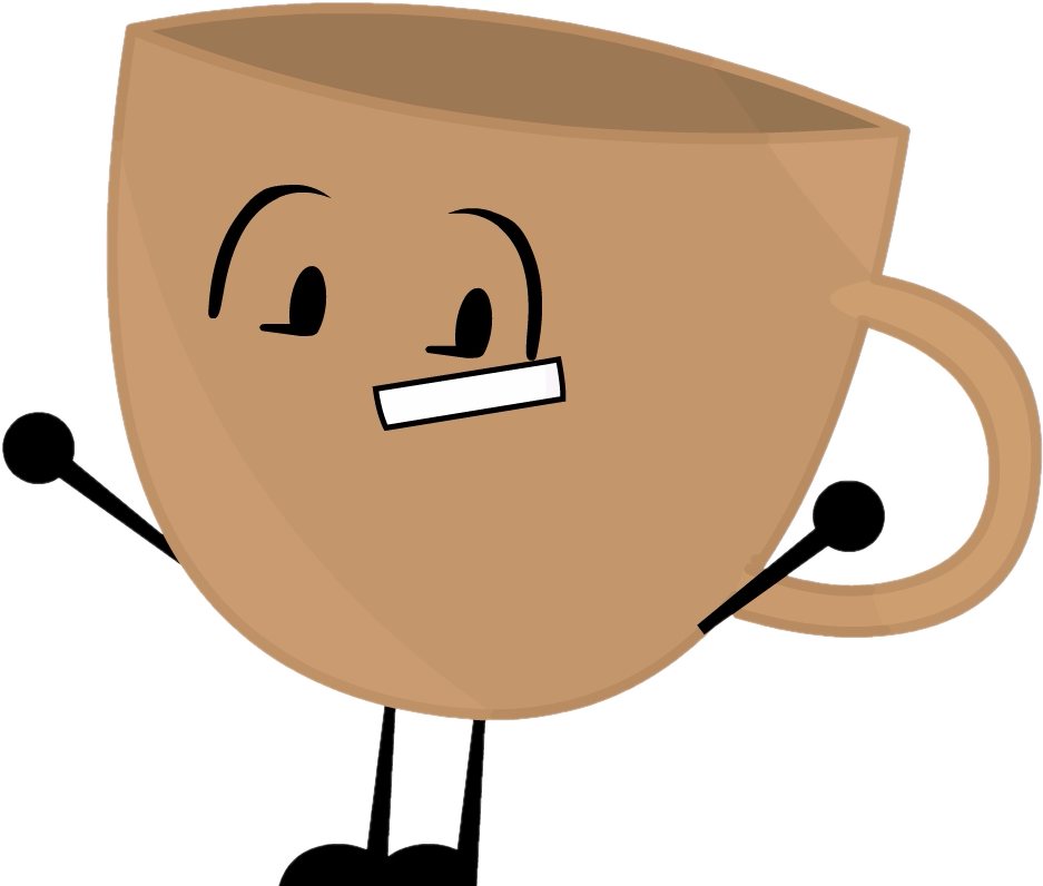 Animated Coffee Cup Character PNG image