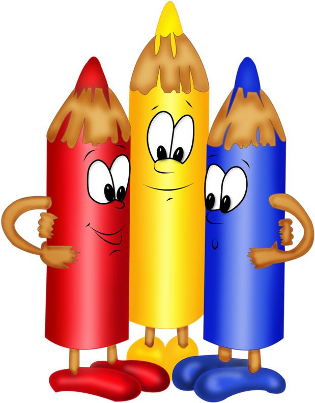 Animated Colored Pencils Cartoon PNG image