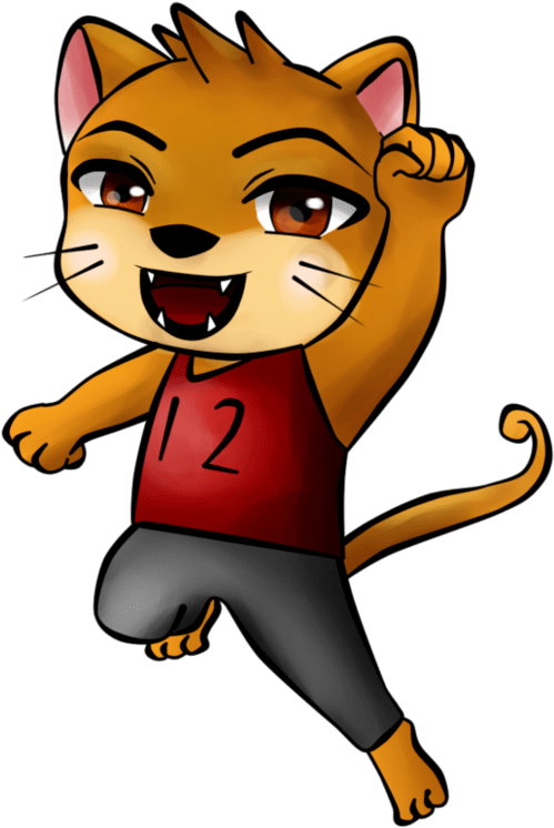 Animated Cougar Character Smiling PNG image