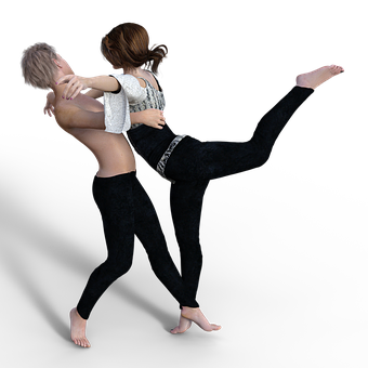 Animated Couple Dancing Pose PNG image