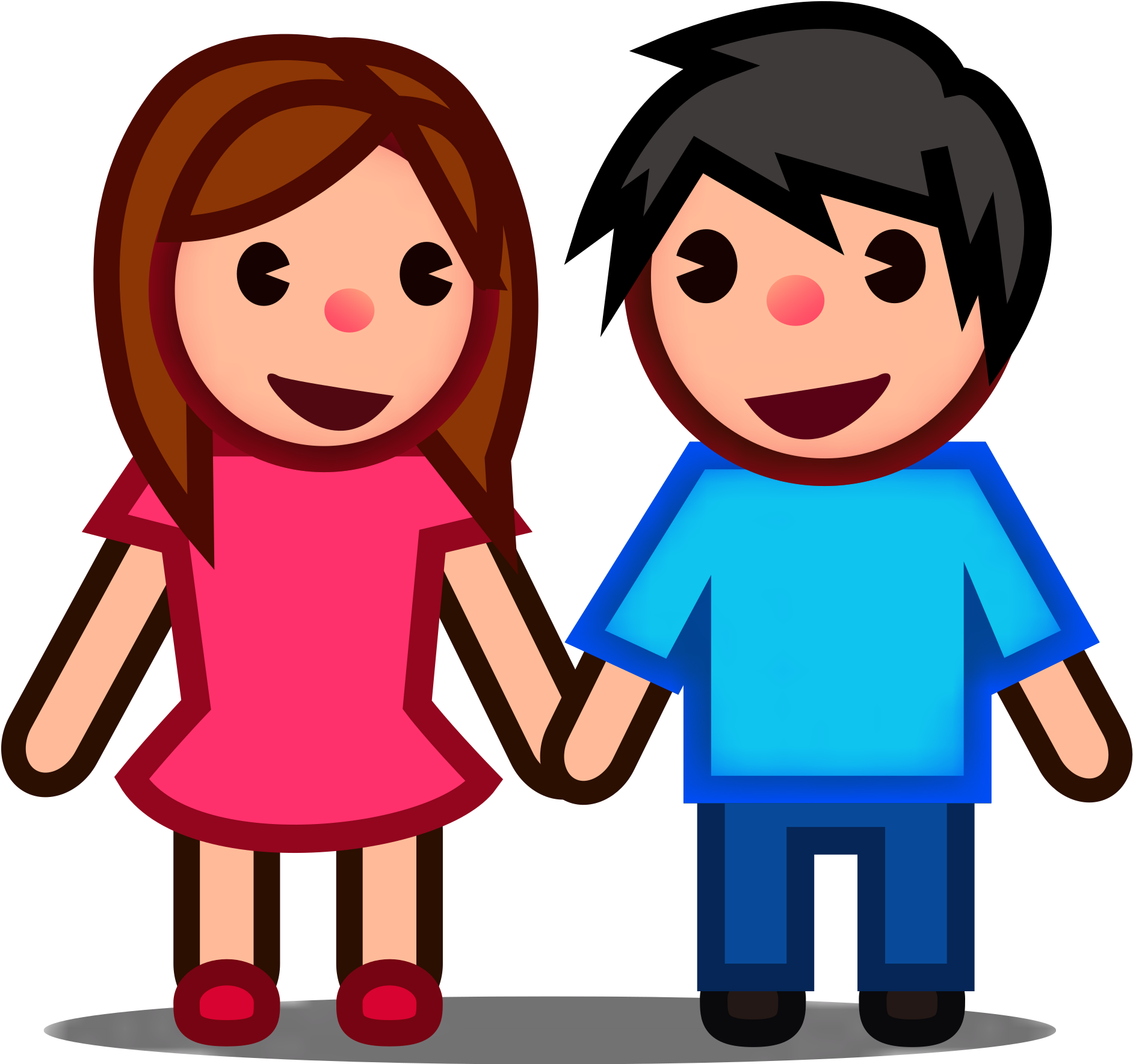 Animated Couple Holding Hands PNG image