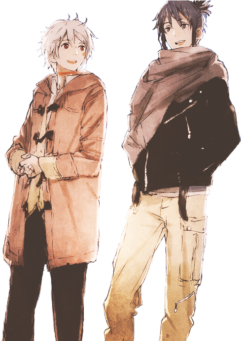 Animated Couplein Autumn Attire PNG image