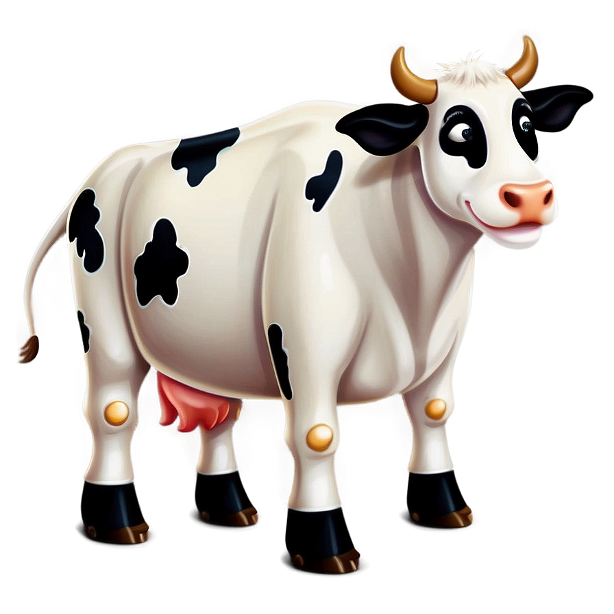 Animated Cow Character Clipart Png 06272024 PNG image