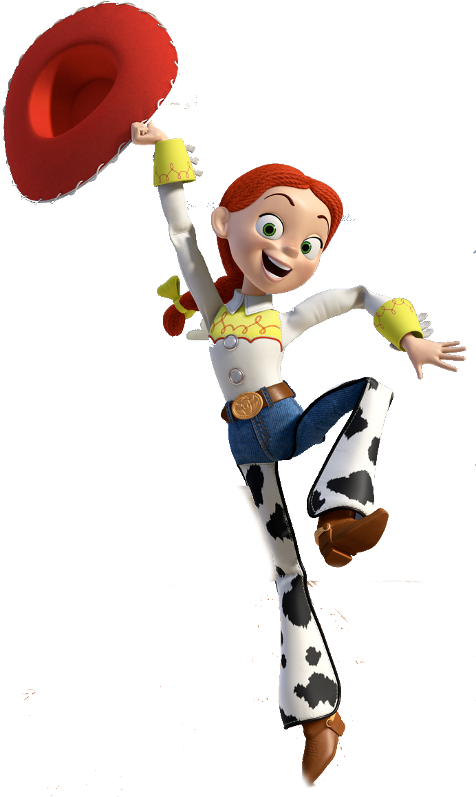 Animated Cowgirl Character Hat Toss PNG image