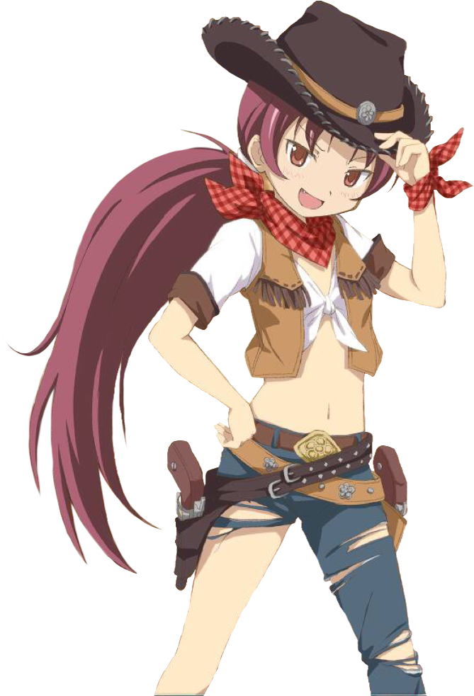 Animated Cowgirl Character Pose PNG image