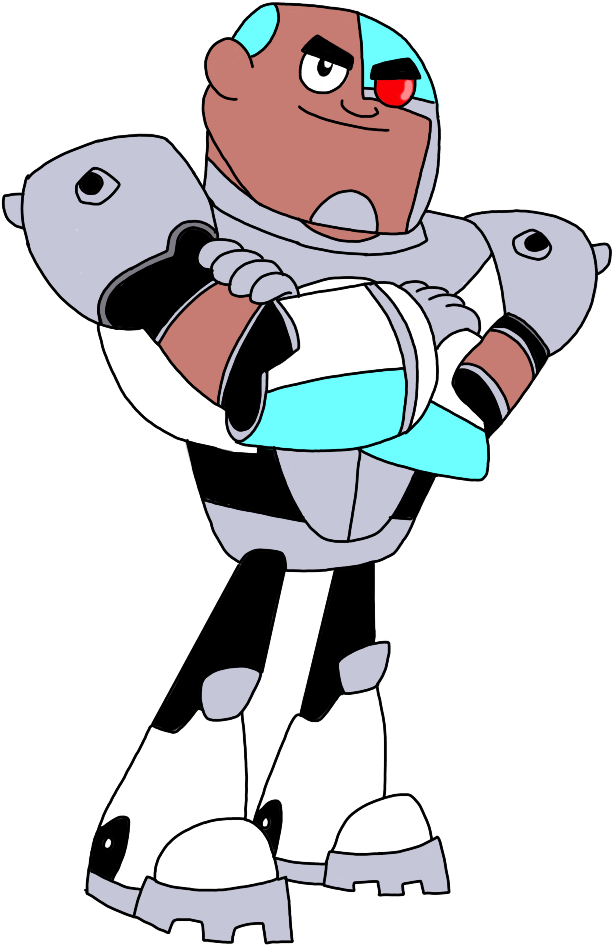 Animated Cyborg Crossed Arms PNG image