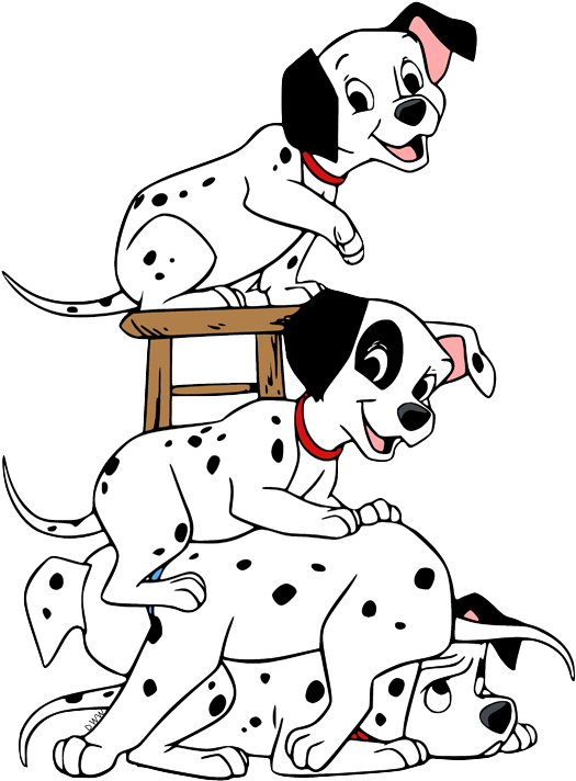 Animated Dalmatian Puppies Playing PNG image