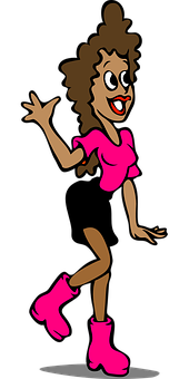 Animated Dancing Woman Cartoon PNG image