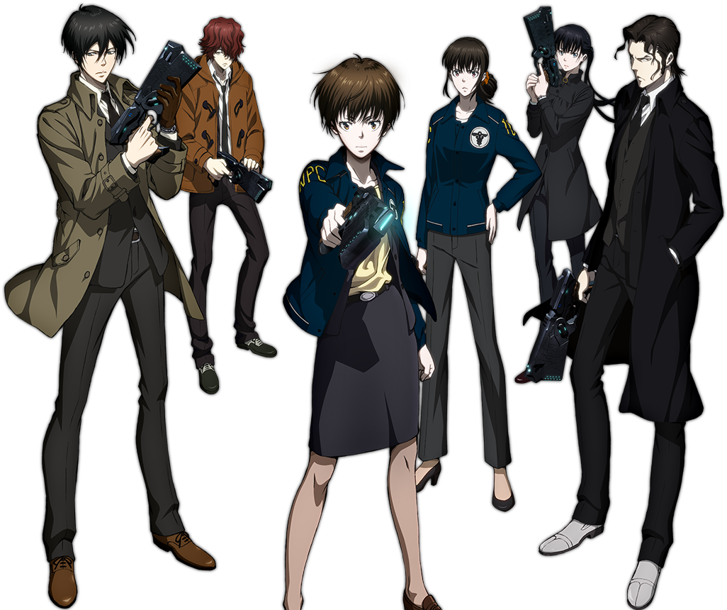 Animated Detective Team With Guns PNG image