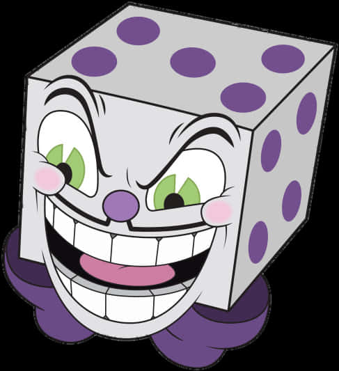 Animated Dice With Face Vector Illustration PNG image