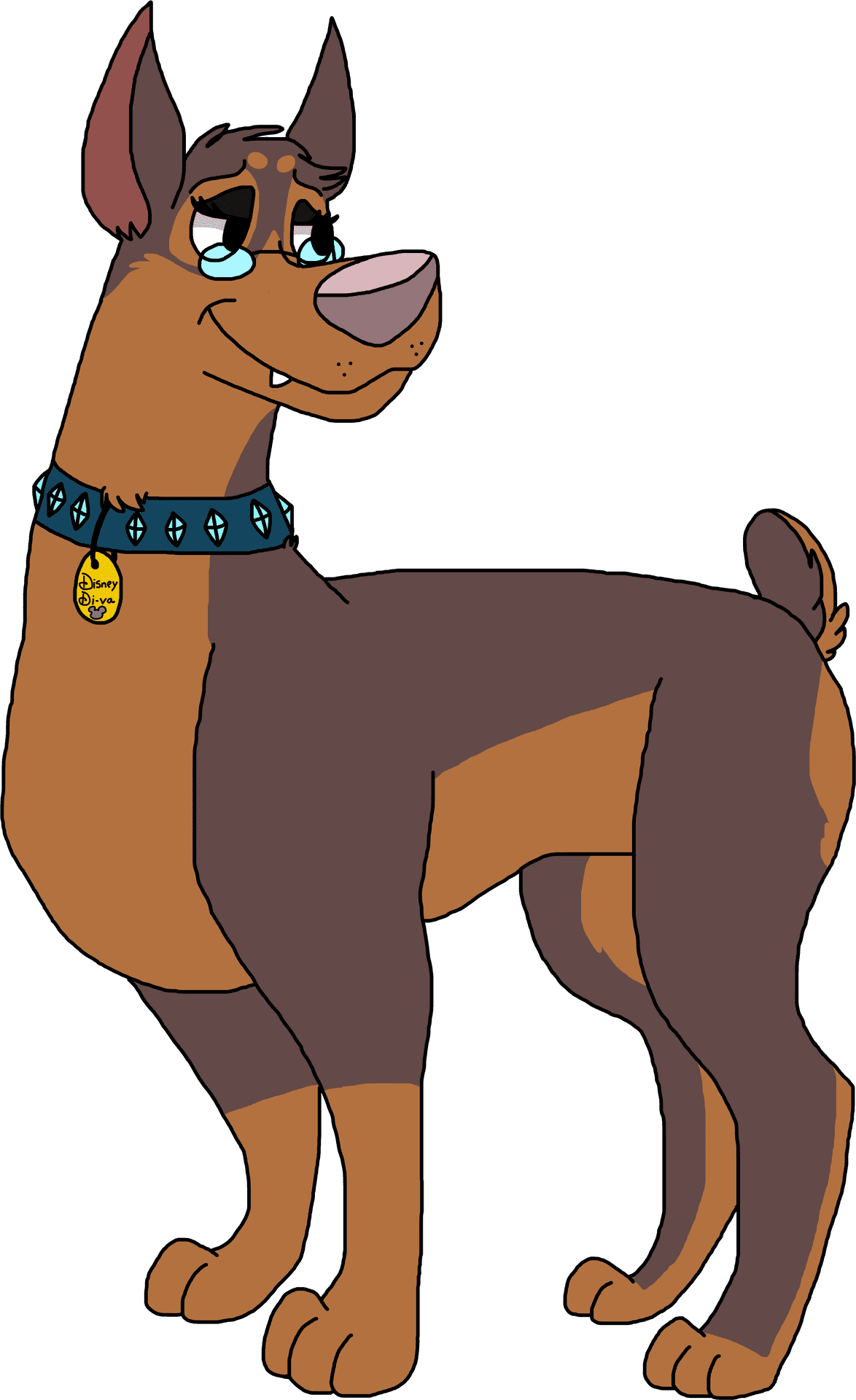 Animated Doberman Character PNG image