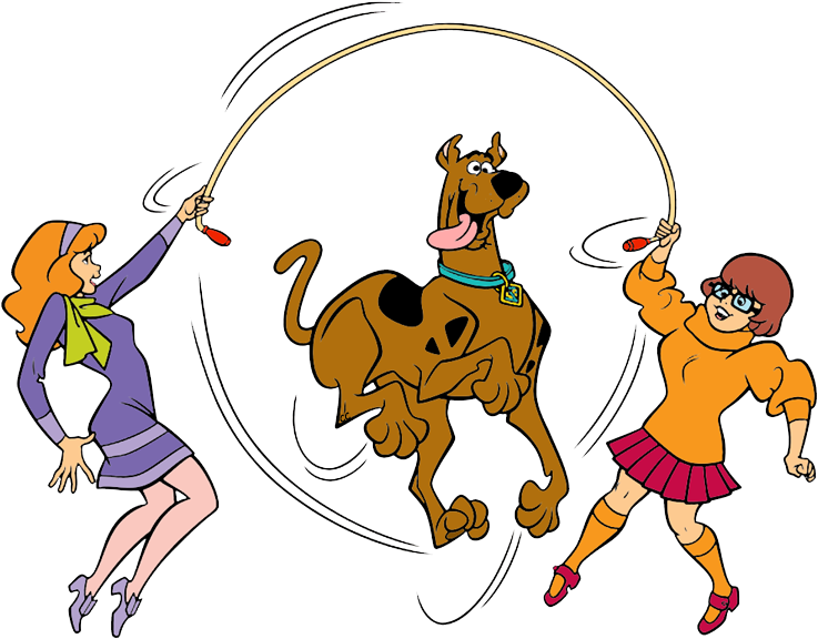Animated Dogand Friends Jumping Rope PNG image