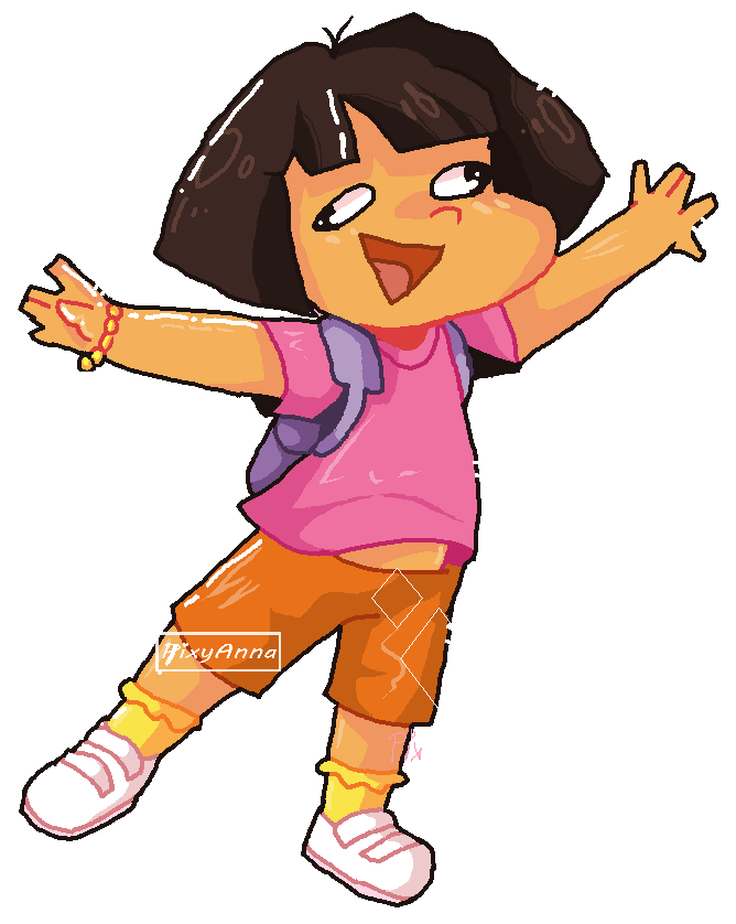 Animated Dora The Explorer Happy Pose PNG image