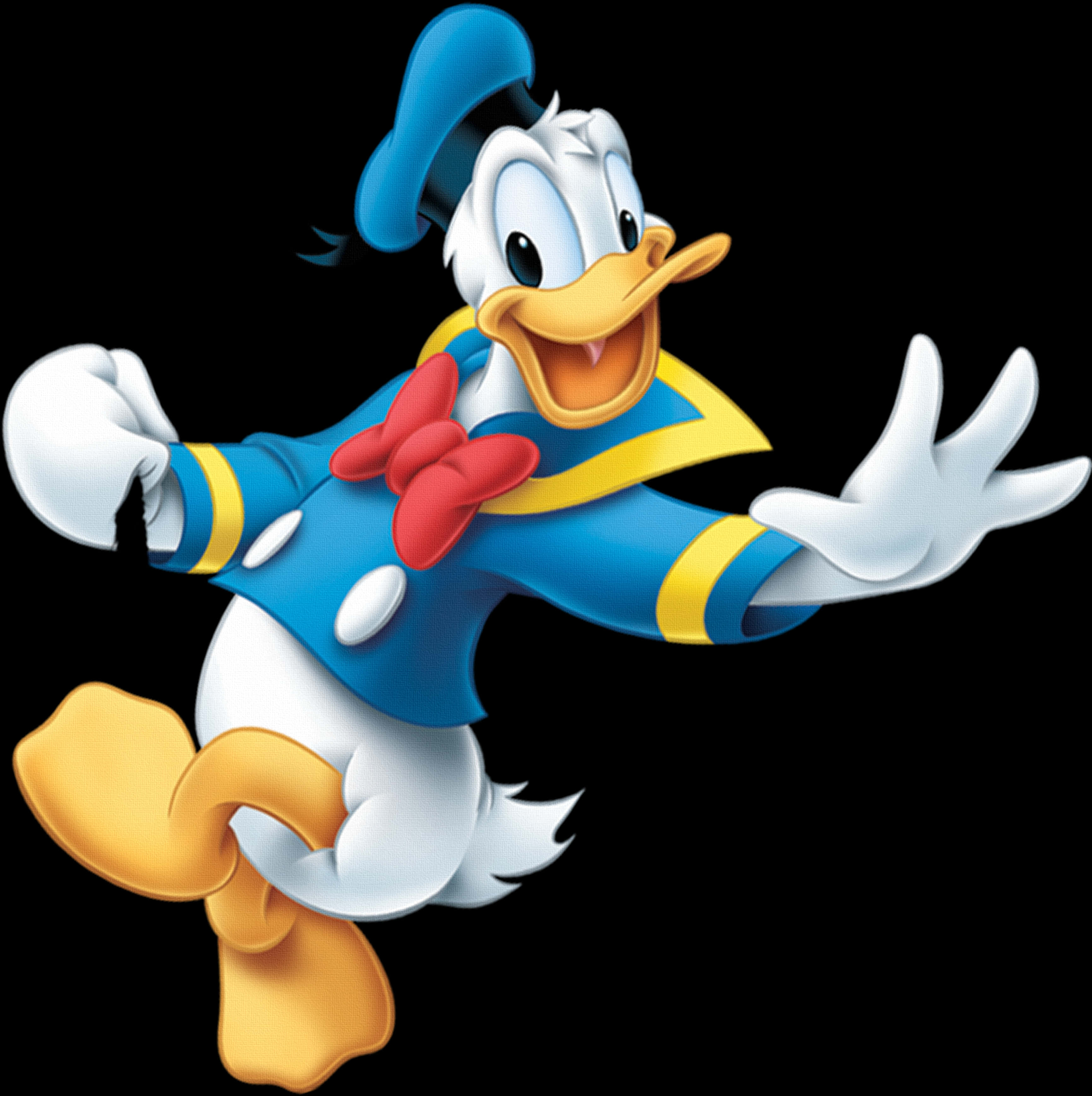 Animated Duck Character Greeting PNG image