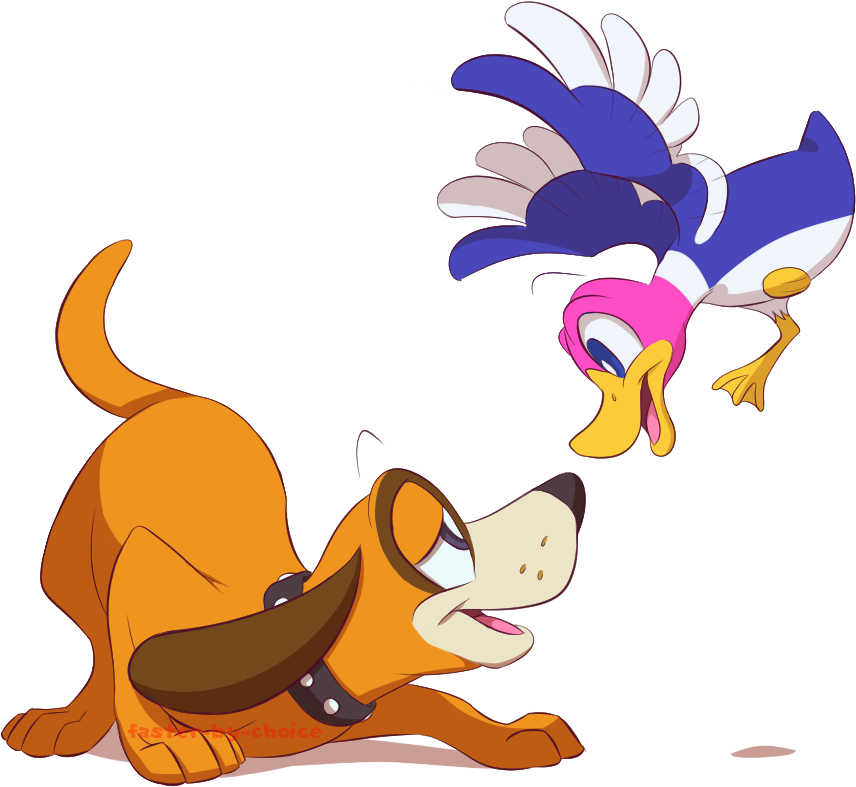 Animated Duckand Dog Friends PNG image
