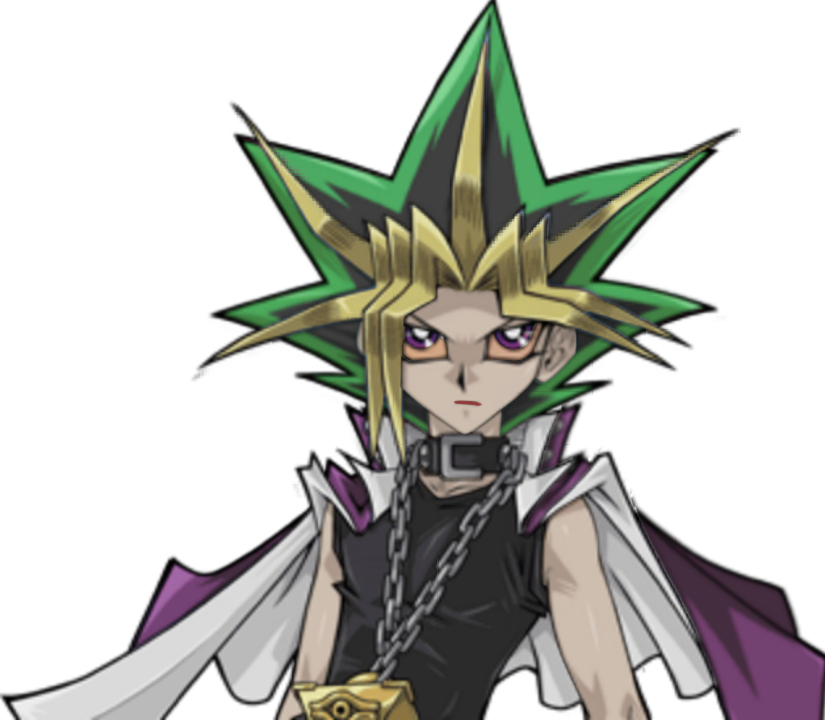 Animated Duelistwith Golden Puzzle PNG image