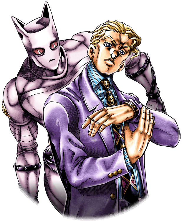 Animated Duo Purple Suitand Stand PNG image