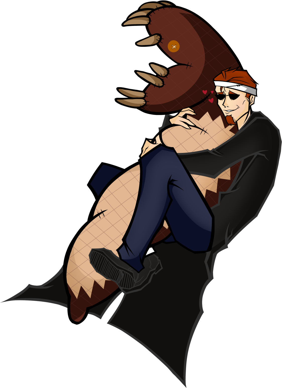 Animated Eagle Man Embrace PNG image