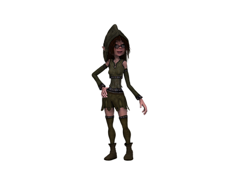 Animated Elf Girl Character PNG image