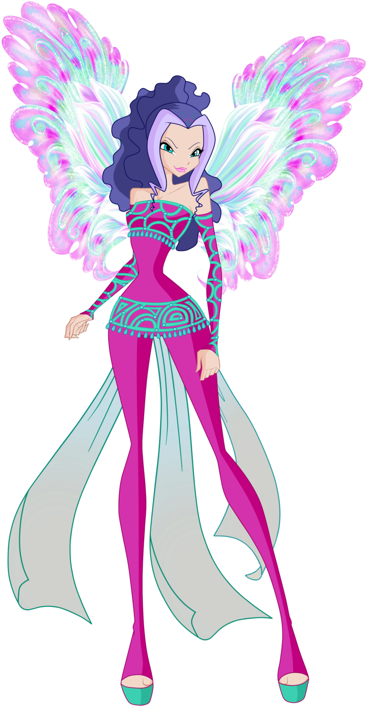 Animated Fairywith Iridescent Wings PNG image