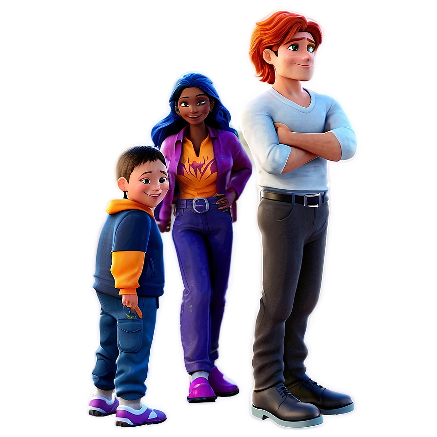 Animated Family Characters Png 05042024 PNG image