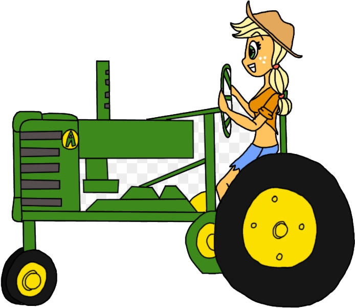 Animated Farmer Driving Tractor PNG image