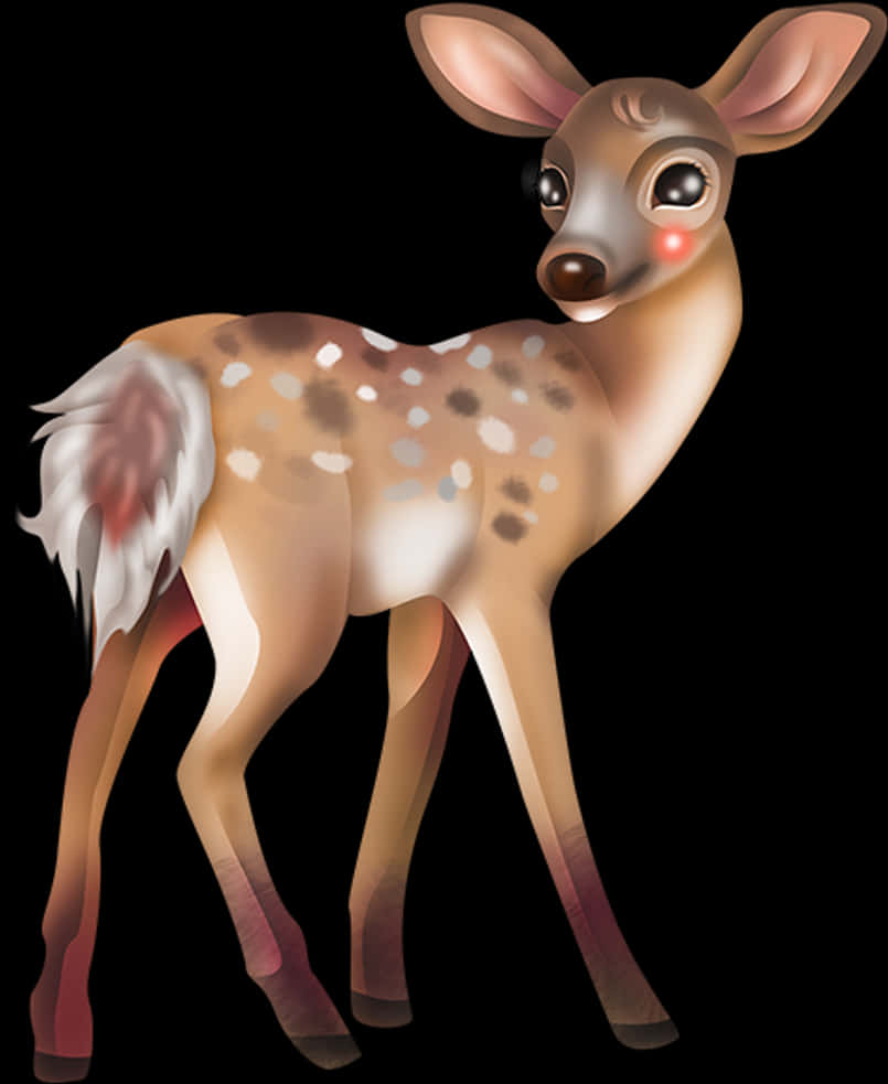 Animated Fawn Illustration PNG image