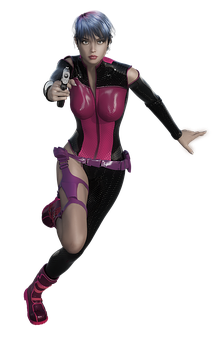 Animated Female Agentwith Gun PNG image