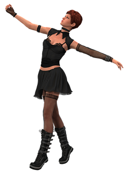 Animated Female Dancer Pose PNG image