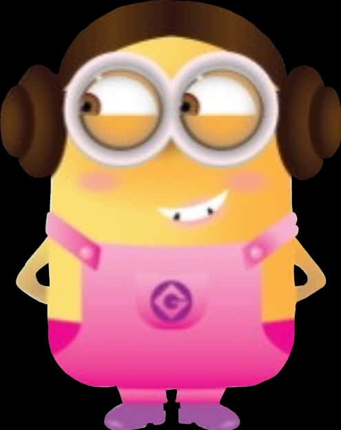 Animated Female Minion Character PNG image