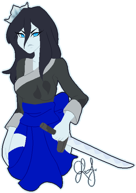 Animated Female Ninjawith Sword PNG image