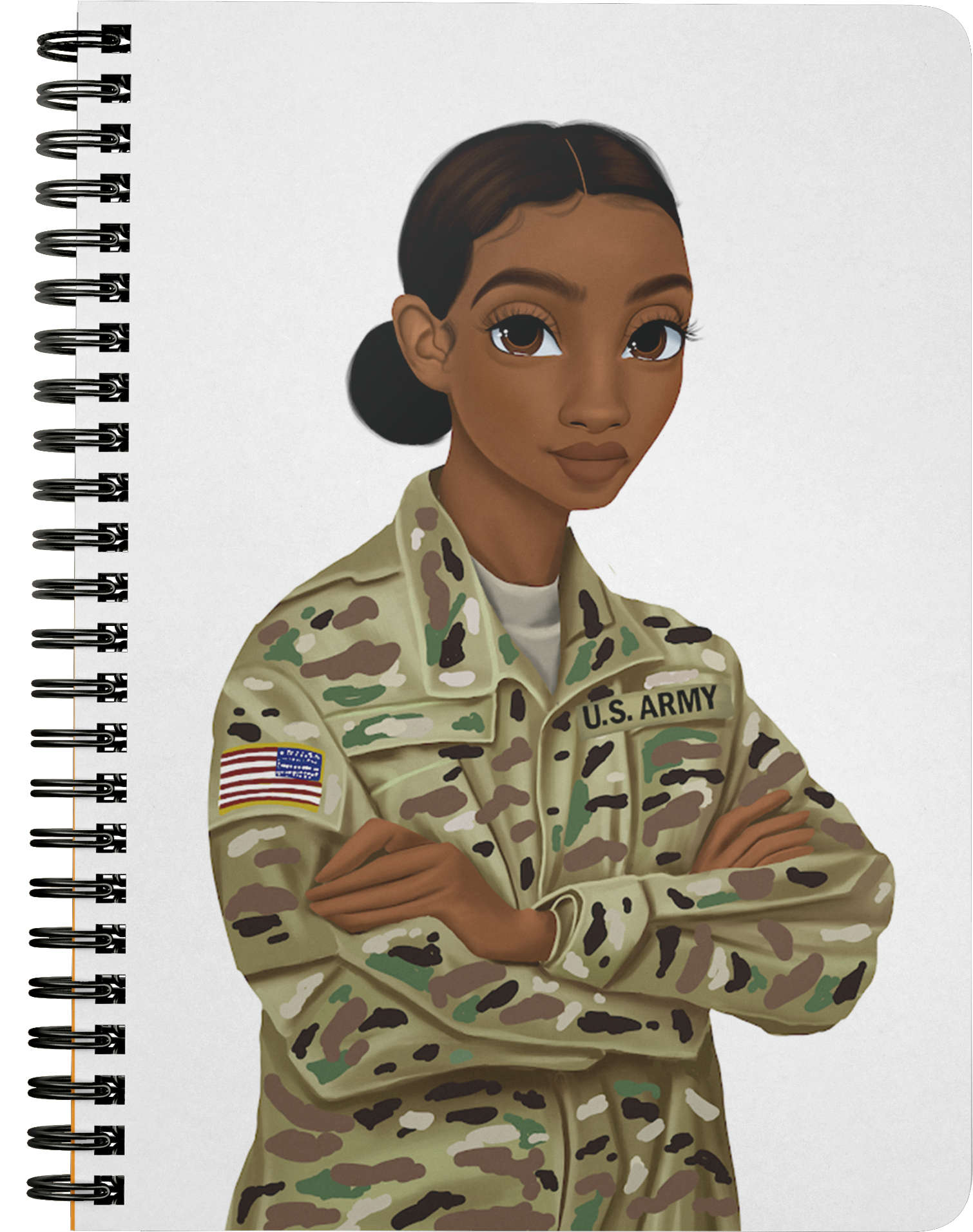 Animated Female Soldier Camouflage Uniform PNG image