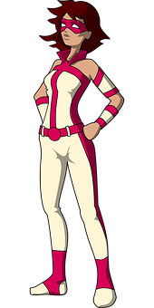 Animated Female Superhero Stance PNG image