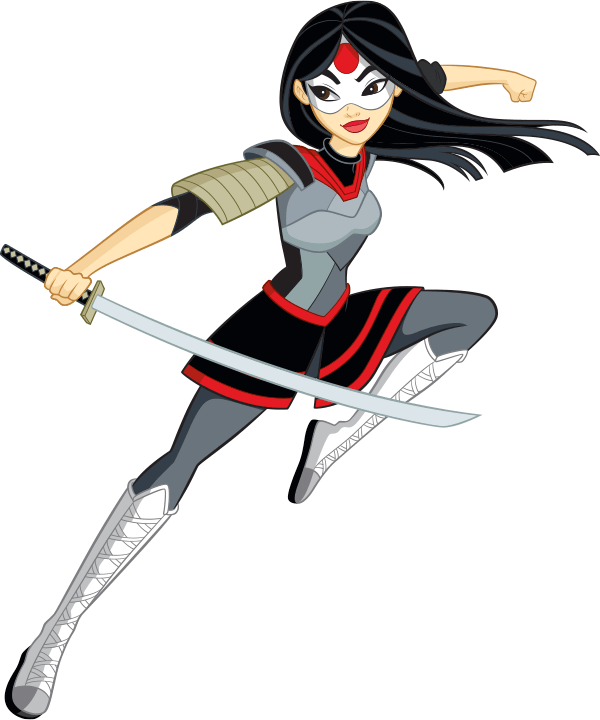 Animated Female Warriorwith Katana PNG image