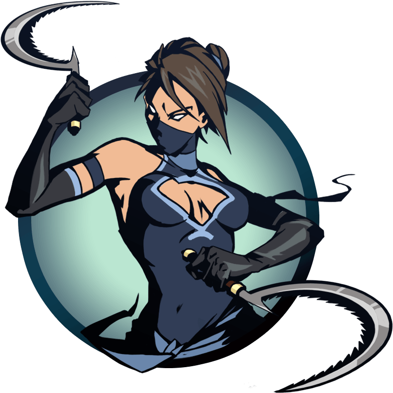 Animated Female Warriorwith Scythe PNG image