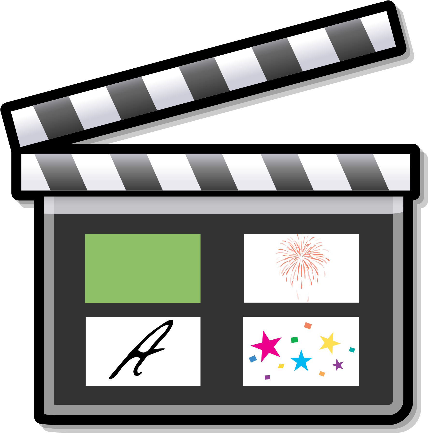 Animated Film Clapperboard PNG image