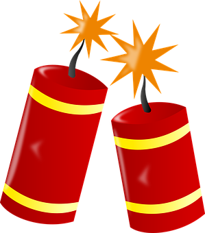 Animated Firecrackers Illustration PNG image