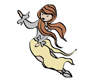 Animated Flying Girl Character PNG image