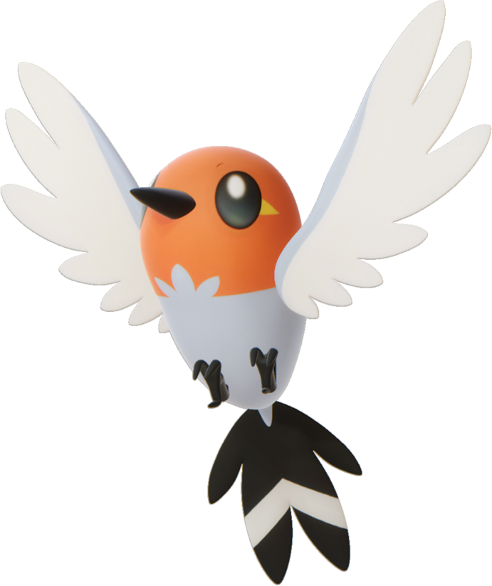 Animated Flying Orange Black Bird PNG image