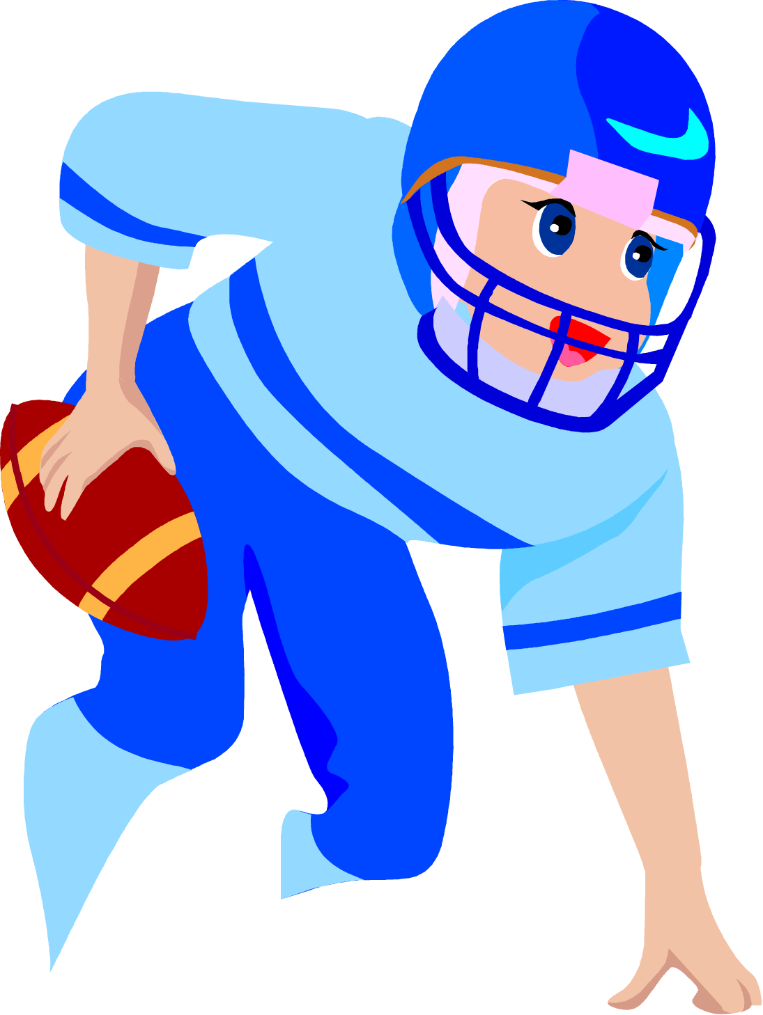 Animated Football Player Action Pose PNG image