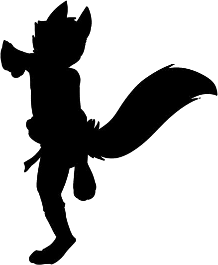 Animated Fox Character Silhouette PNG image