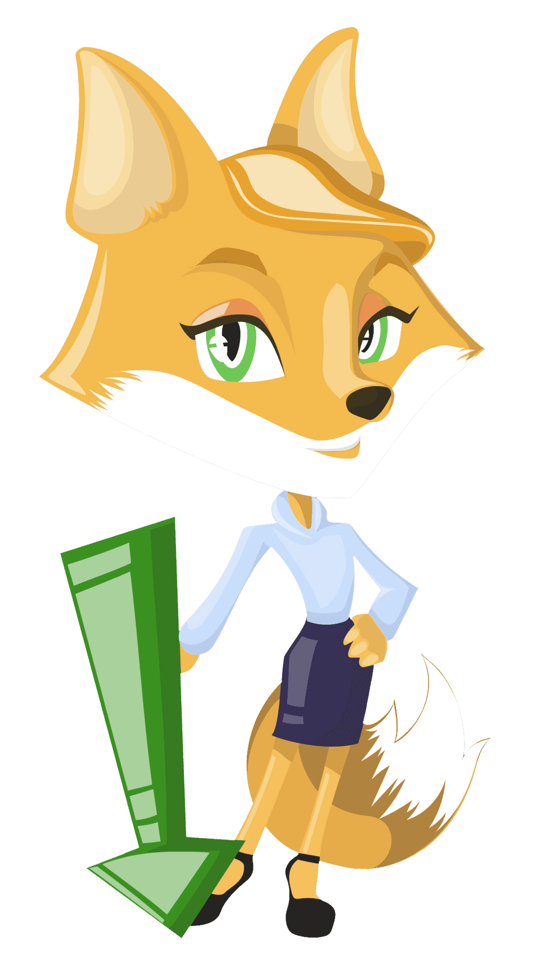 Animated Fox Character With Checkmark PNG image