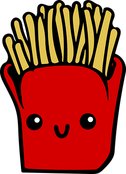 Animated French Fries Character PNG image