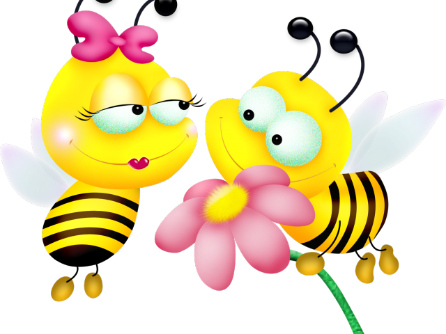 Animated Friendly Beeswith Flower PNG image
