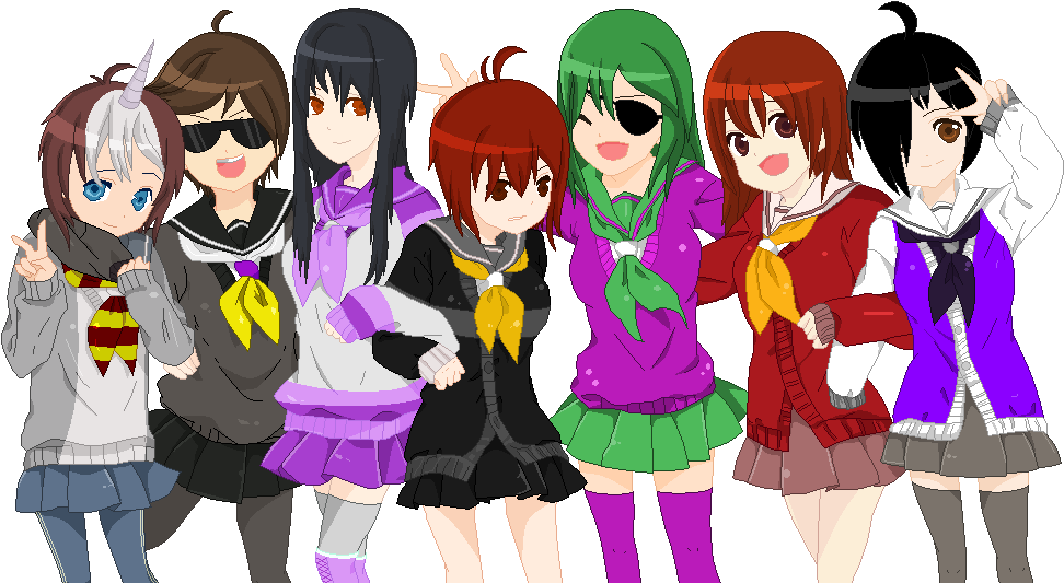 Animated_ Friends_ Group_ Pose PNG image