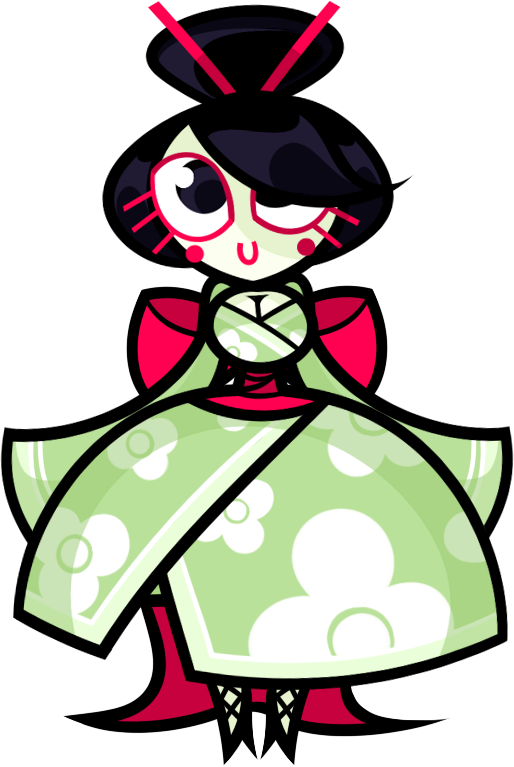 Animated Geisha Character PNG image