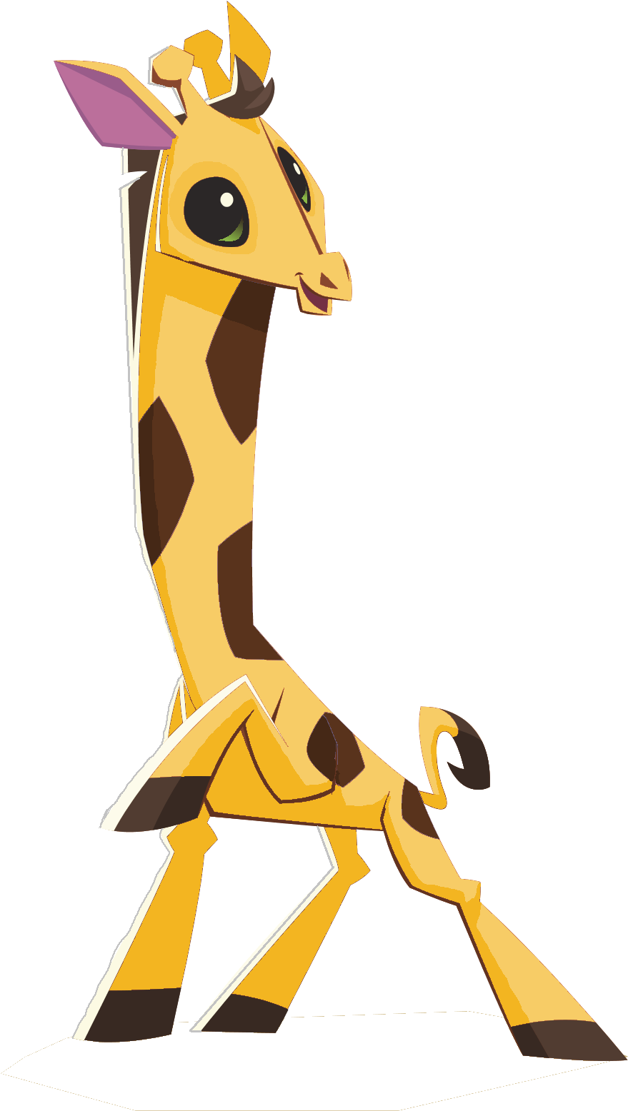 Animated Giraffe Character Sitting PNG image