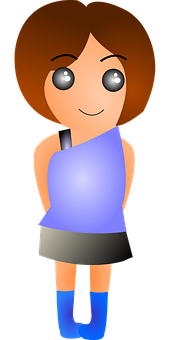 Animated Girl Character Graphic PNG image