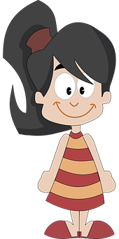 Animated Girl Character Smiling PNG image