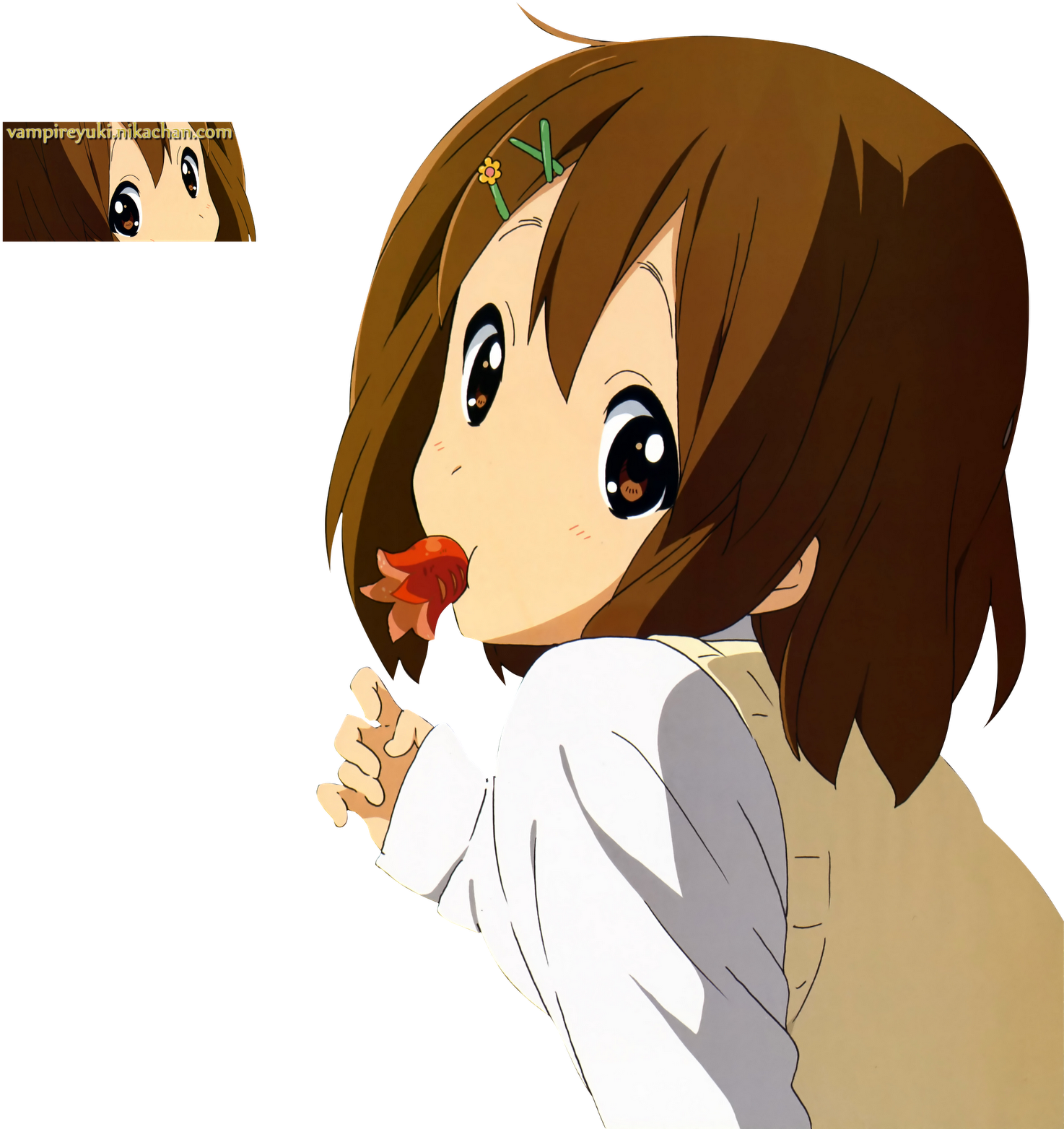 Animated Girl Eating Strawberry PNG image
